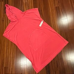 New NWT Anne Cole Hot Pink Swim Cover-up Hooded Towel Dress Sleeveless Size XL